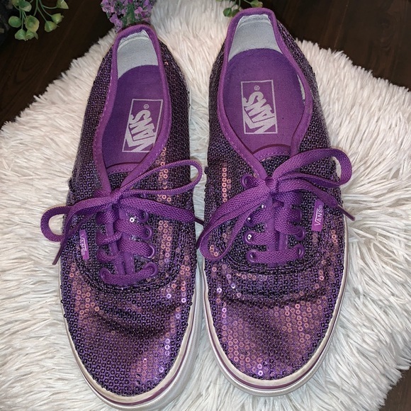 purple sequin sneakers